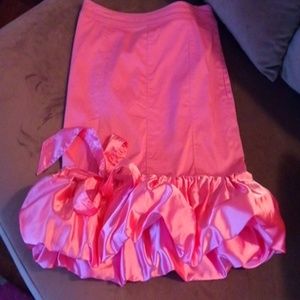 Lotus  pink skirt with ruffle & bow💝